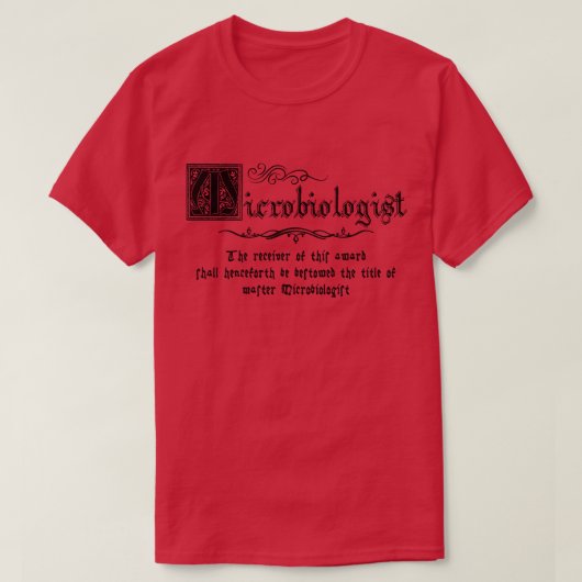 Middeleeuwse Meester Microbioloog T-shirt (Design voorkant)