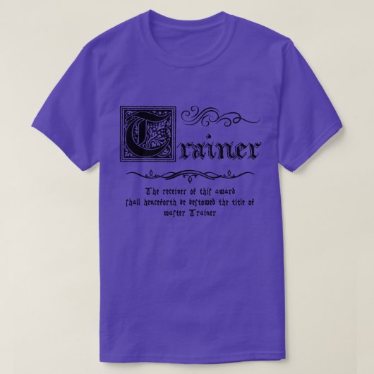 Middeleeuwse Meester Trainer T-shirt (Design voorkant)