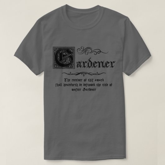 Middeleeuwse Meester Tuinman T-shirt (Design voorkant)
