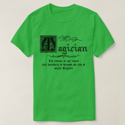 middeleeuwse meestergoochelaar t-shirt (Design voorkant)