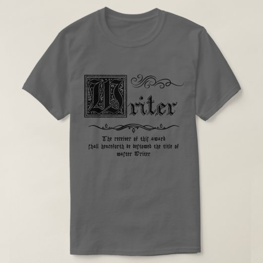 middeleeuwse meesterschrijver t-shirt (Design voorkant)