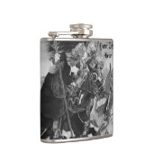 middeleeuwse messenmakrelen die op paarden rusten heupfles (Rechts)