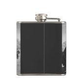 middeleeuwse messenmakrelen die op paarden rusten heupfles (Achterkant)