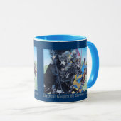 middeleeuwse messenmakrelen die op paarden rusten mok (Voorkant rechts)