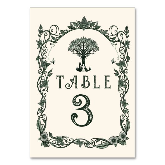 Middeleeuwse Middeleeuwen Graveren Fantasy Wedding Kaart (Achterkant)