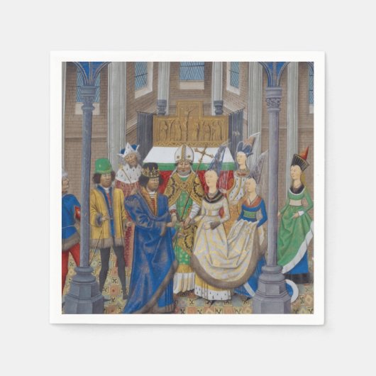 Middeleeuwse Mixed Race Wedding Painting Servetten (Voorkant)