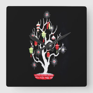  middeleeuwse mod Aziatische kerstboom Vierkante Klok