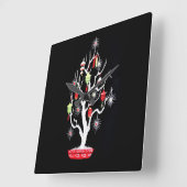 middeleeuwse mod Aziatische kerstboom Vierkante Klok (Hoek)