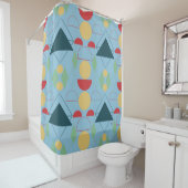 Middeleeuwse modder blauw douchegordijn (In situ)