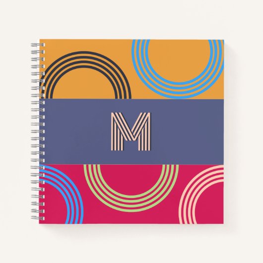 Middeleeuwse modern monogram Abstract geometrisch Notitieboek (Voorkant)