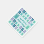 Middeleeuwse moderne 70e verjaardag Aquamarine Servet (Hoek)