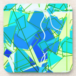 Middeleeuwse Moderne Abstracte, Aqua & Cerulean Bl Bier Onderzetter