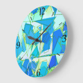 Middeleeuwse Moderne Abstracte, Aqua & Cerulean Bl Grote Klok (Hoek)