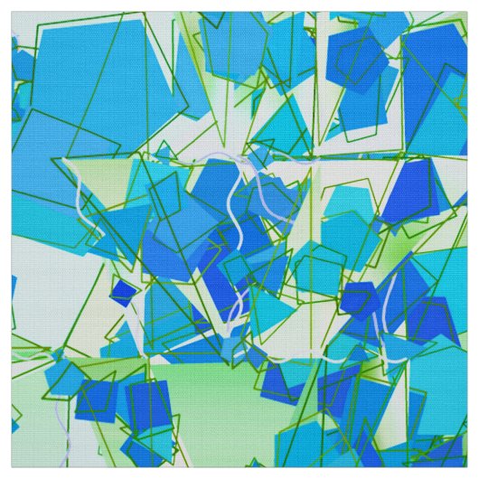 Middeleeuwse Moderne Abstracte, Aqua & Cerulean Bl Stof (Swatch)