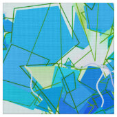Middeleeuwse Moderne Abstracte, Aqua & Cerulean Bl Stof (Close Up)