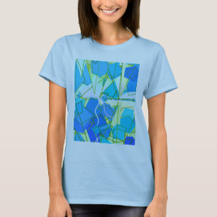 Middeleeuwse Moderne Abstracte, Aqua & Cerulean Bl T-shirt