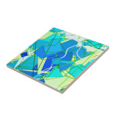 Middeleeuwse Moderne Abstracte, Aqua & Cerulean Bl Tegeltje (Zijkant)