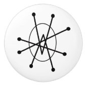 Middeleeuwse moderne Abstracte atoommonumentale MC Keramische Knop (Voorkant)