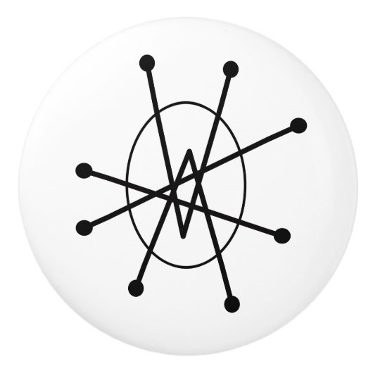 Middeleeuwse moderne Abstracte atoommonumentale MC Keramische Knop (Voorkant)