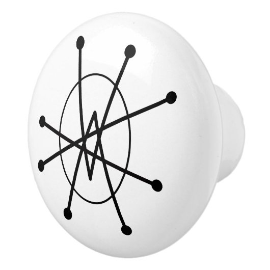 Middeleeuwse moderne Abstracte atoommonumentale MC Keramische Knop (Rechts)