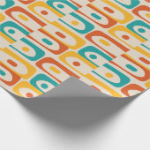 Middeleeuwse moderne, Abstracte Blauwgroen Oranje  Cadeaupapier (Hoek)