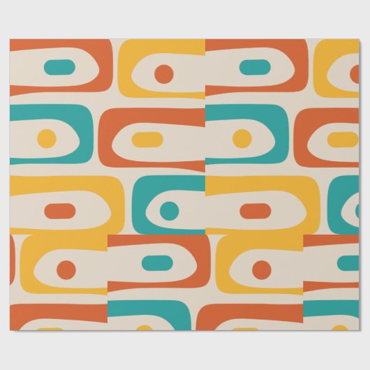 Middeleeuwse moderne, Abstracte Blauwgroen Sinaasa Cadeaupapier (Vlak)