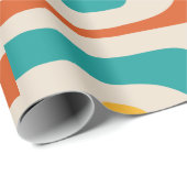 Middeleeuwse moderne, Abstracte Blauwgroen Sinaasa Cadeaupapier (Rol Hoek)