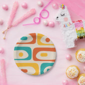 Middeleeuwse moderne, Abstracte Blauwgroen Sinaasa Papieren Bordje (Feest)