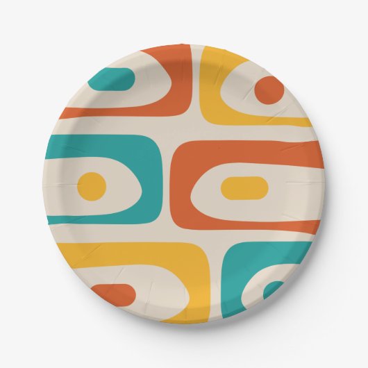 Middeleeuwse moderne, Abstracte Blauwgroen Sinaasa Papieren Bordje (Voorkant)