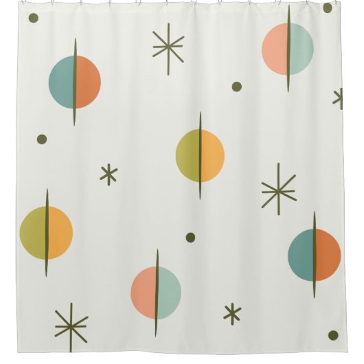 Middeleeuwse moderne Abstracte bollen en sterren Douchegordijn (Voorkant)