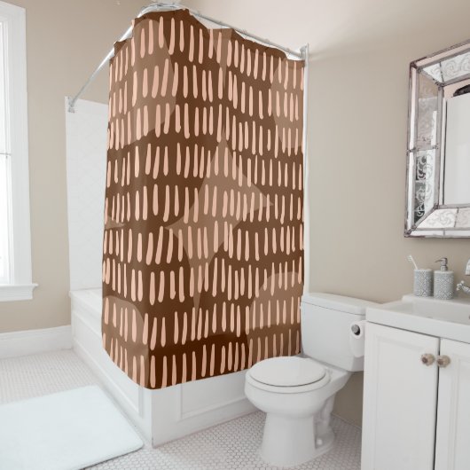 Middeleeuwse Moderne Abstracte Douchegordijn (In situ)