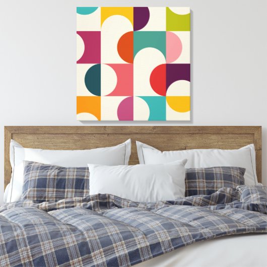 Middeleeuwse moderne Abstracte geometrische afdruk Canvas Afdruk (Insitu (Slaapkamer))