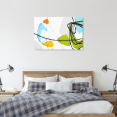 Middeleeuwse moderne Abstracte kalkgroene Oranje b Canvas Afdruk (Insitu (Slaapkamer))