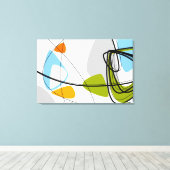 Middeleeuwse moderne Abstracte kalkgroene Oranje b Canvas Afdruk (Insitu (Houten vloer))