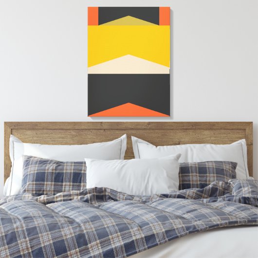 Middeleeuwse moderne Abstracte kunstvormen Canvas Afdruk (Insitu (Slaapkamer))