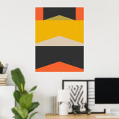 Middeleeuwse moderne Abstracte kunstvormen Poster (Thuiskantoor)