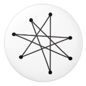 Middeleeuwse moderne Abstracte MCM MOD Star Keramische Knop (Voorkant)