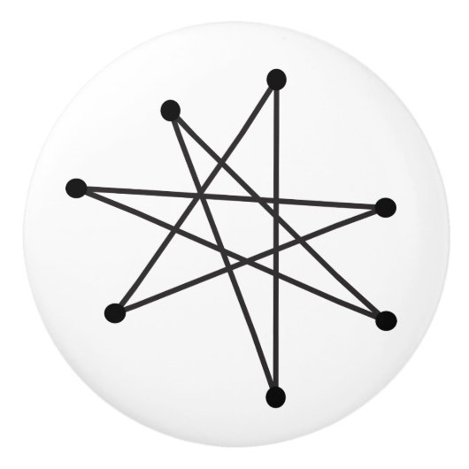 Middeleeuwse moderne Abstracte MCM MOD Star Keramische Knop (Voorkant)