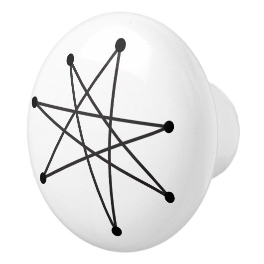 Middeleeuwse moderne Abstracte MCM MOD Star Keramische Knop (Rechts)