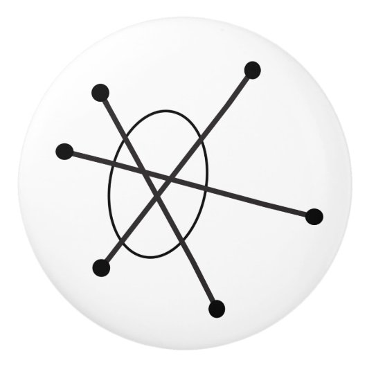 Middeleeuwse moderne Abstracte MCM-molecule Keramische Knop (Voorkant)
