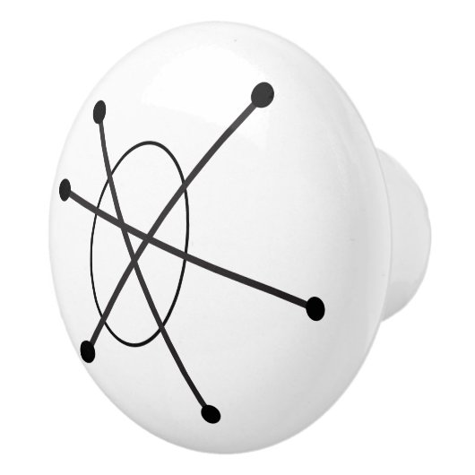 Middeleeuwse moderne Abstracte MCM-molecule Keramische Knop (Rechts)