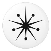 Middeleeuwse moderne Abstracte MCM-Starburst Keramische Knop (Voorkant)