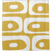 Middeleeuwse, moderne, Abstracte mosterd en wit Douchegordijn (Voorkant)