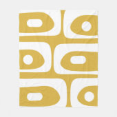 Middeleeuwse, moderne, Abstracte mosterd en wit Fleece Deken (Voorkant)