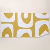 Middeleeuwse, moderne, Abstracte mosterd en wit Strandlaken (Voorkant)