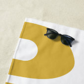 Middeleeuwse, moderne, Abstracte mosterd en wit Strandlaken (In situ)