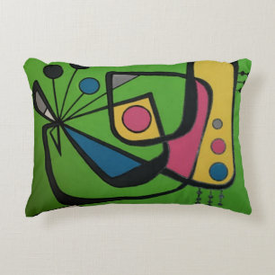 'Middeleeuwse moderne Abstracte num 4' op een Accent Kussen
