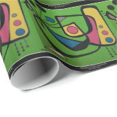 'Middeleeuwse moderne Abstracte num 4' op een Cadeaupapier (Rol Hoek)