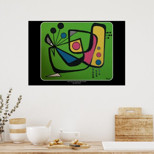 'Middeleeuwse moderne Abstracte num 4' op een Poster (Keuken)