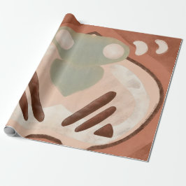 Middeleeuwse moderne Abstracte organische kunstont Cadeaupapier